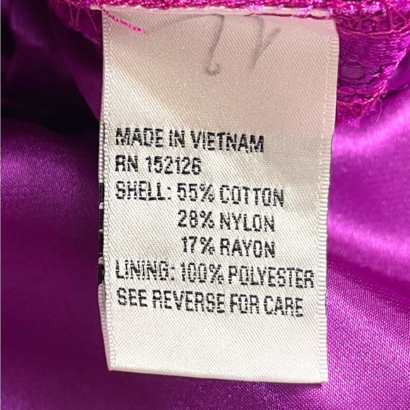 Giovanna lace 3/4 sleeve violet colored shift dress size 10 - Picture 13 of 13